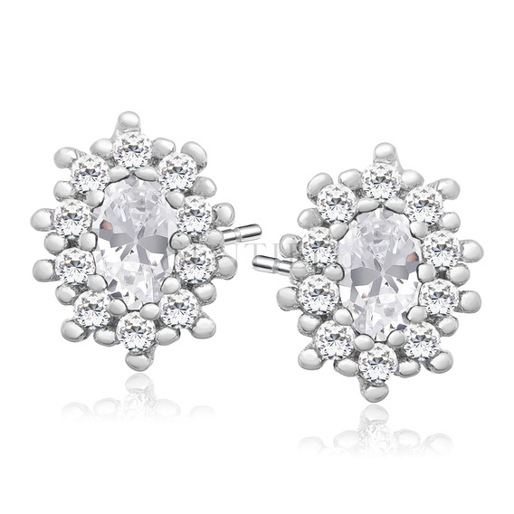 Silver (925) Earrings white zirconia