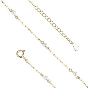 Silver gold-plated anklet (925) with pearl