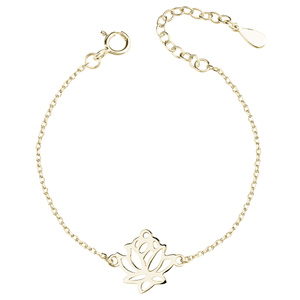 Silver (925) gold-plated bracelet lotus flower