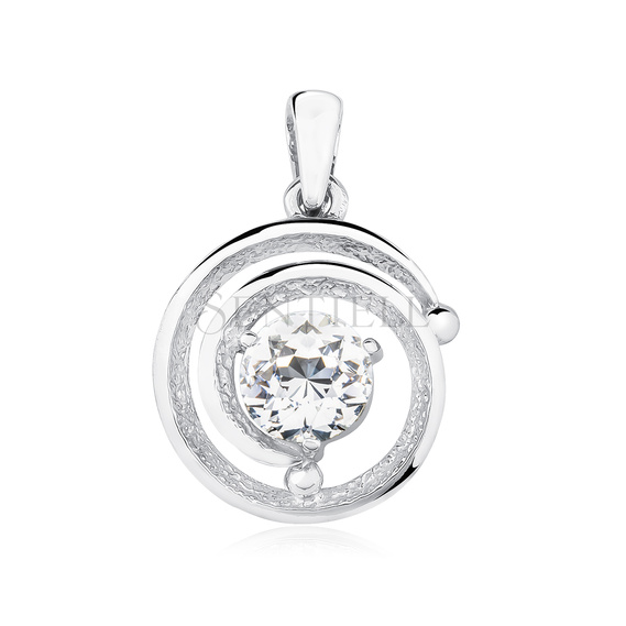 Silver (925) pendant with white zirconia