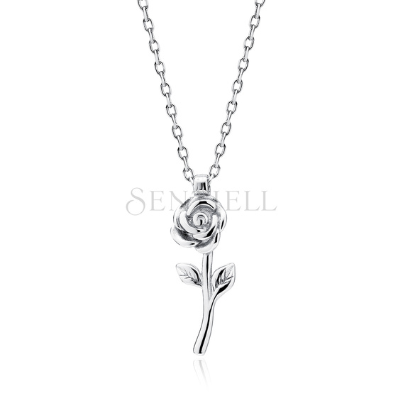 Silver (925) necklace - flower