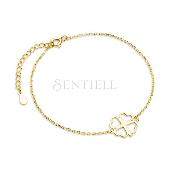 Silver (925) gold-plated bracelet - Clover