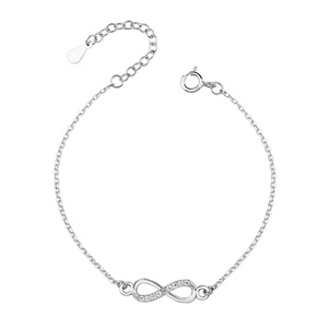 Silver (925) bracelet Infinity with zirconia