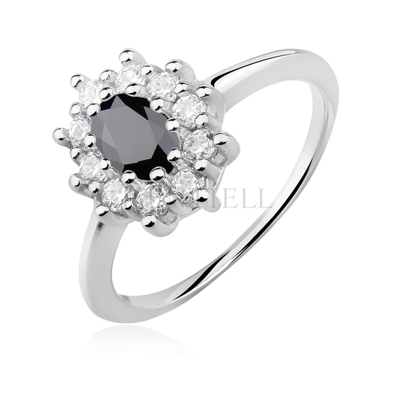 Silver (925) ring with black zirconia