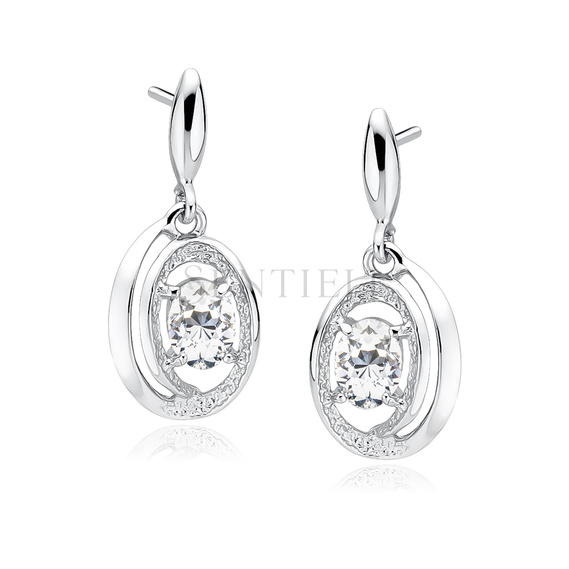 Silver (925) Earrings with white zirconia