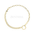 Silver (925) gold-plate bracelet - circle and plate on two types of chain