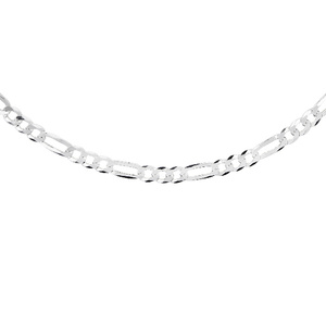 Silver (925) diamond-cut chain - figaro extra flat Ø 100