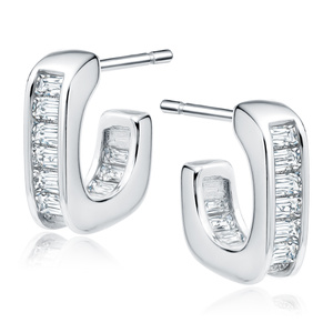 Silver (925) earrings with white zirconias