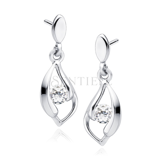 Silver (925) Earrings with white zirconia