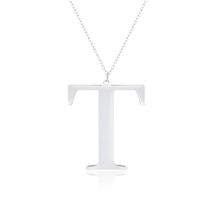 Silver (925) necklace - letter T