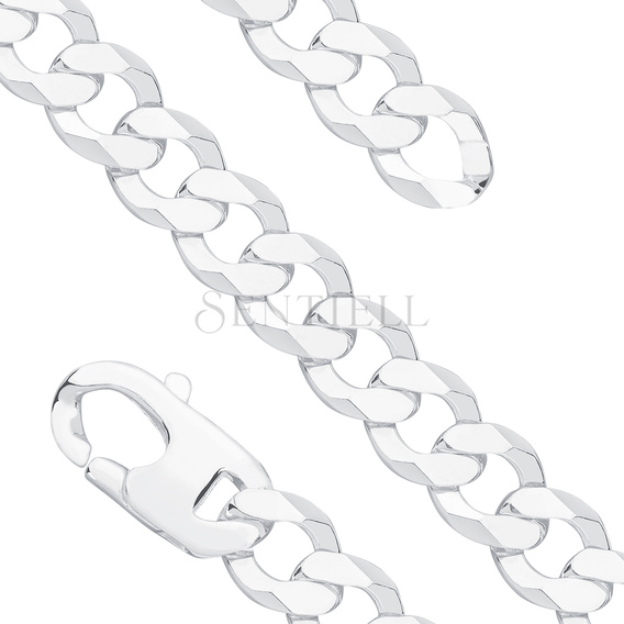 Silver (925) diamond-cut bracelet - curb extra flat Ø 350