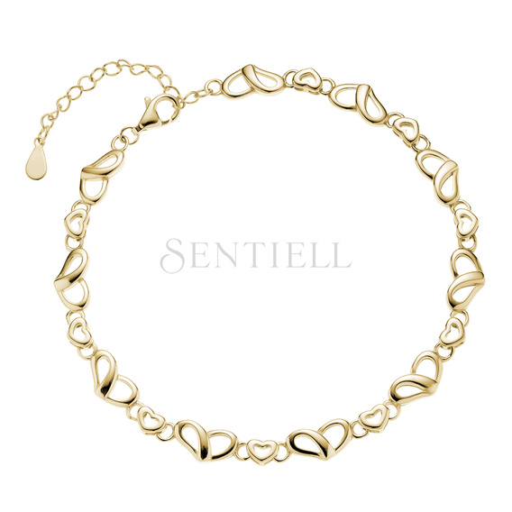 Silver (925) gold-plated bracelet - hearts