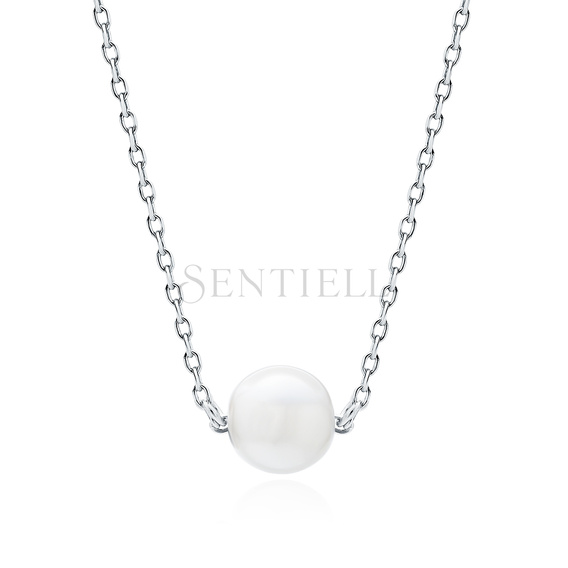 Collar de plata de ley 925 con perla