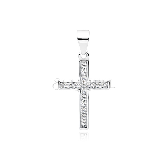 Silver (925) pendant cross with zirconia