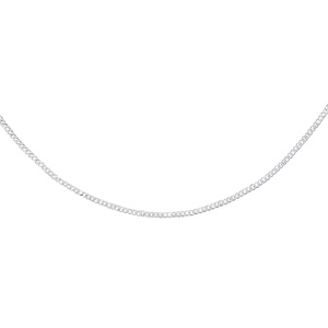 Silver (925) diamond-cut chain - curb extra flat Ø 050 rhodium-plated