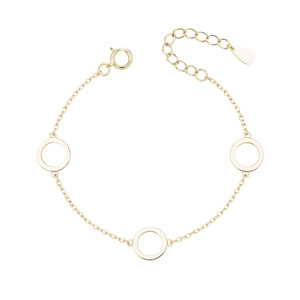 Silver (925) gold-plated bracelet - three circles