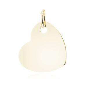 Colgante de corazón de plata de ley 925 chapado en oro