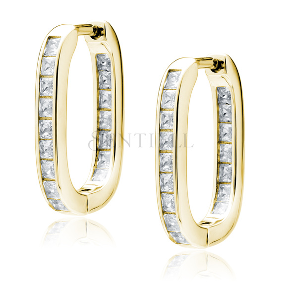 Silver (925) gold-plated earrings with zirconias