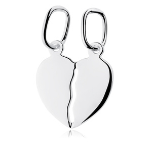 Silver (925) Pendant heart for couples - for engraving