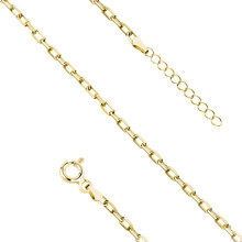 Silver (925) anklet diamond cut anchor gold-plated chain