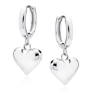 Silver (925) earrings hoop with heart