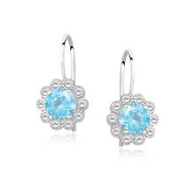 Silver (925) Earrings aquamarine colored zirconia