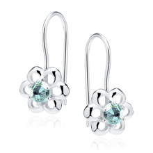 Silver (925) Earrings aquamarine colored zirconia