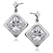 Silver (925) Earrings big white zirconia