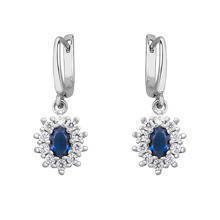 Silver (925) Earrings sapphire colored zirconia