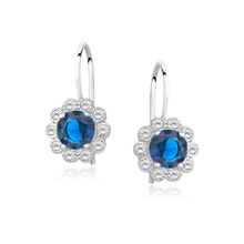 Silver (925) Earrings sapphire colored zirconia