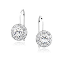 Silver (925) Earrings white colored zirconia