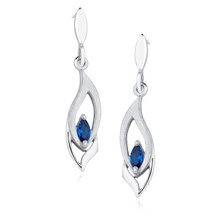 Silver (925) Earrings with sapphire zirconia