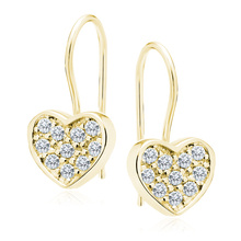 Silver (925) Earrings zirconia microsetting hearts gold-plated