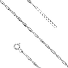 Silver (925) anklet singapur - adjustable size - rhodium plated