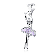 Silver (925) ballerina pendant with purple zirconia