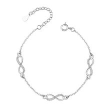 Silver (925) bracelet Infinity with zirconia