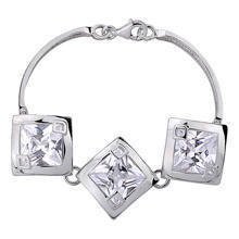 Silver (925) bracelet big white zirconia