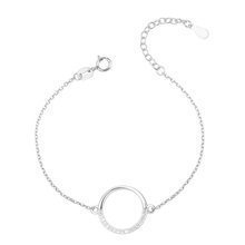 Silver (925) bracelet - cirlce with zirconia