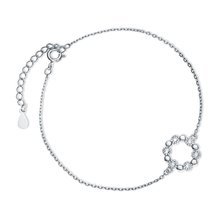 Silver (925) bracelet - flower with zirconias