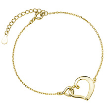 Silver (925) bracelet heart and infinity - gold-plated