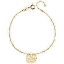 Silver (925) bracelet with open-work circle, gold-plated