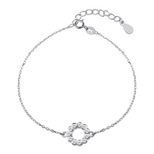 Silver (925) bracelet with round pendant and zirconia