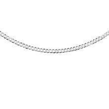 Silver (925) diamond-cut chain - curb extra flat Ø 060 rhodium-plated