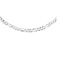 Silver (925) diamond-cut chain - figaro extra flat Ø 100 rhodium-plated 