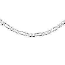 Silver (925) diamond-cut chain - figaro extra flat Ø 120 rhodium-plated