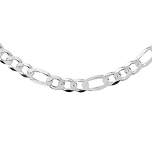 Silver (925) diamond-cut chain - figaro extra flat Ø 180