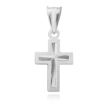 Silver (925) diamond cut pendant cross
