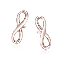 Silver (925) earrings Infinity, rose gold-plated
