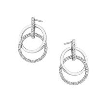 Silver (925) earrings - cirlces with zirconia