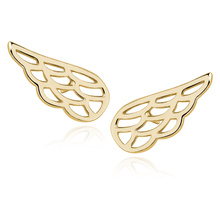 Silver (925) earrings - gold-plated wings